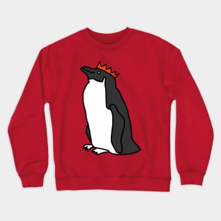 Penguin wearing a Red Party Hat Crewneck Sweatshirt